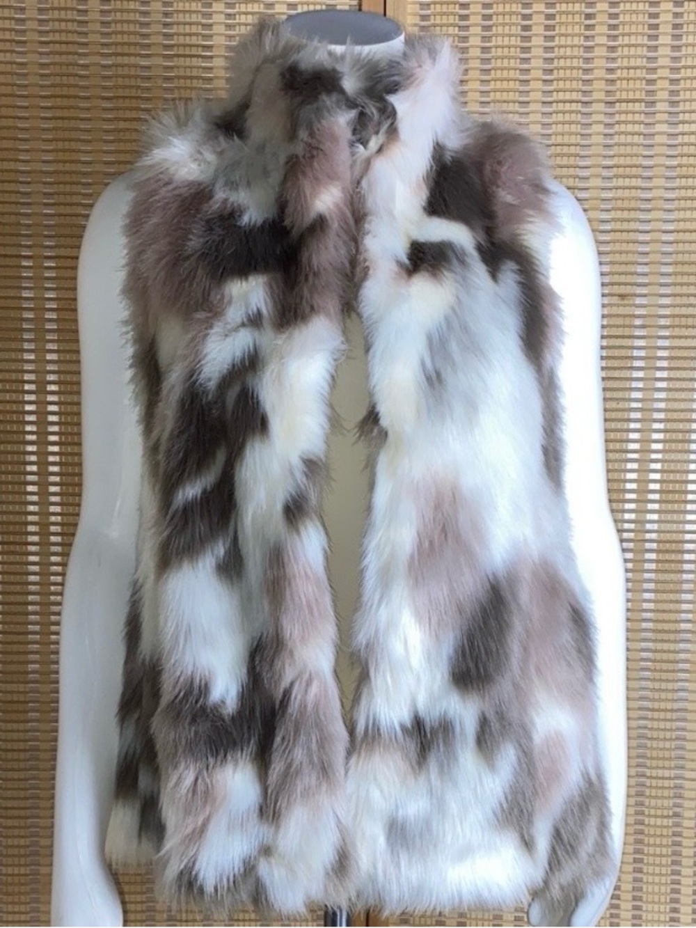 Express Multi Colored Faux Fur Vest Size XS